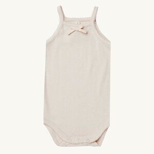 NWT - Quincy Mae ORGANIC cream ribbed tank bodysuit